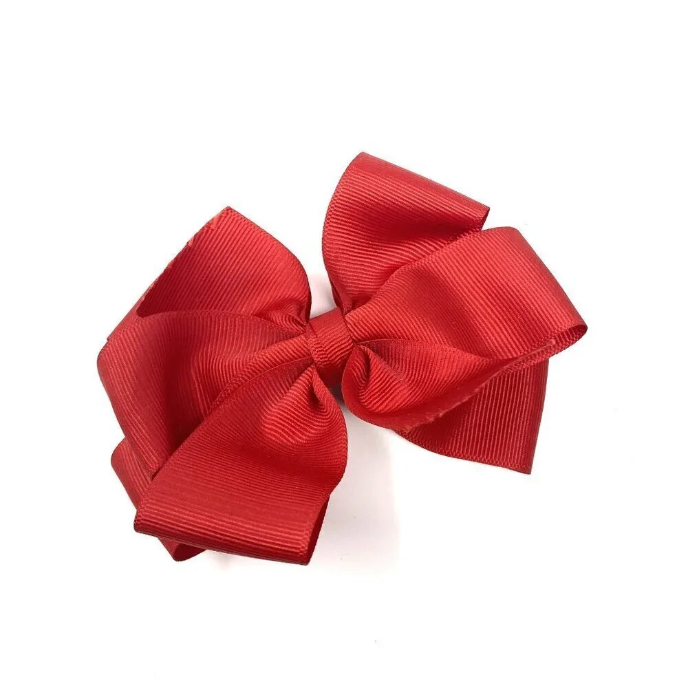 Nordstrom Vintage Preowned Red Grosgrain Ribbon French Barrette Knot Bow